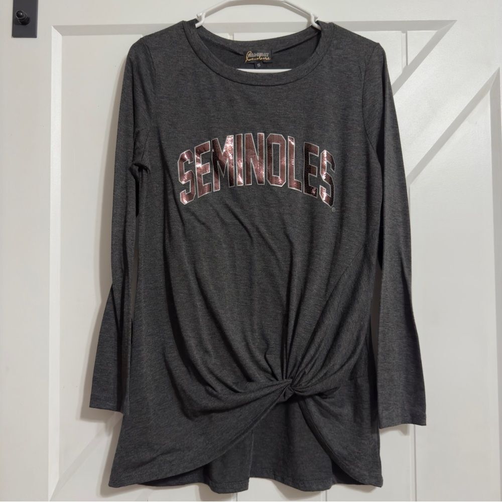 FSU Seminoles Shirt Gameday Couture Small Long Sleeve Knot Front Game Day Top